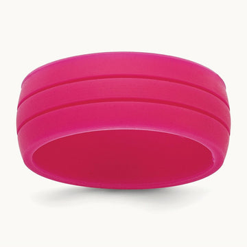 Silicone Fuchsia 8.50mm Grooved Band