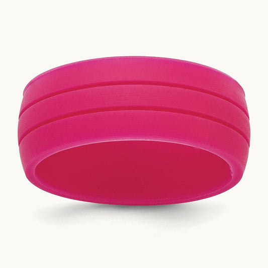 Silicone Fuchsia 8.50mm Grooved Band