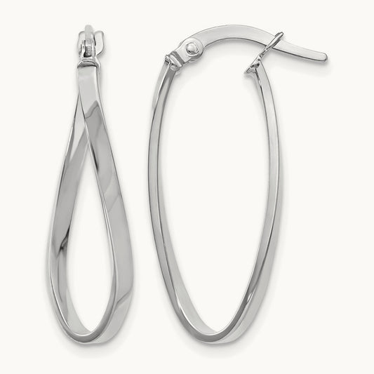 Polished Oval Hinged Hoop Earrings — Leslie's — photo set