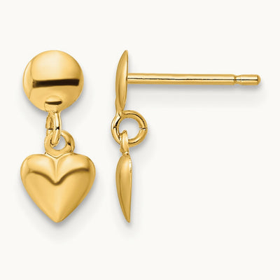Polished Heart Post Dangle Earrings — photo set
