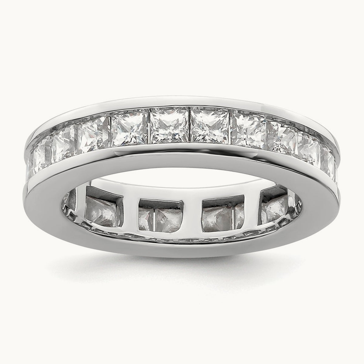 Princess Eternity Band, 2.00-3.00 ct tw Lab-Grown Diamond — 3 ct, 14K White Gold