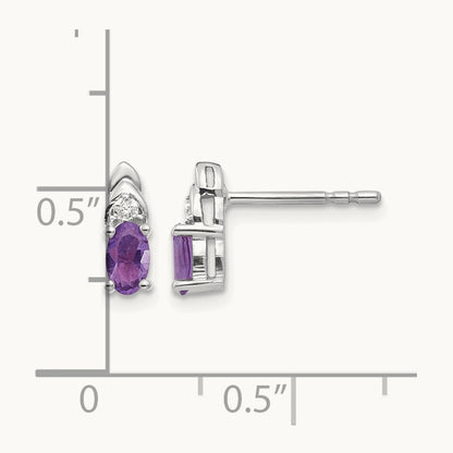 Amethyst and Diamond Post Earrings — photo set