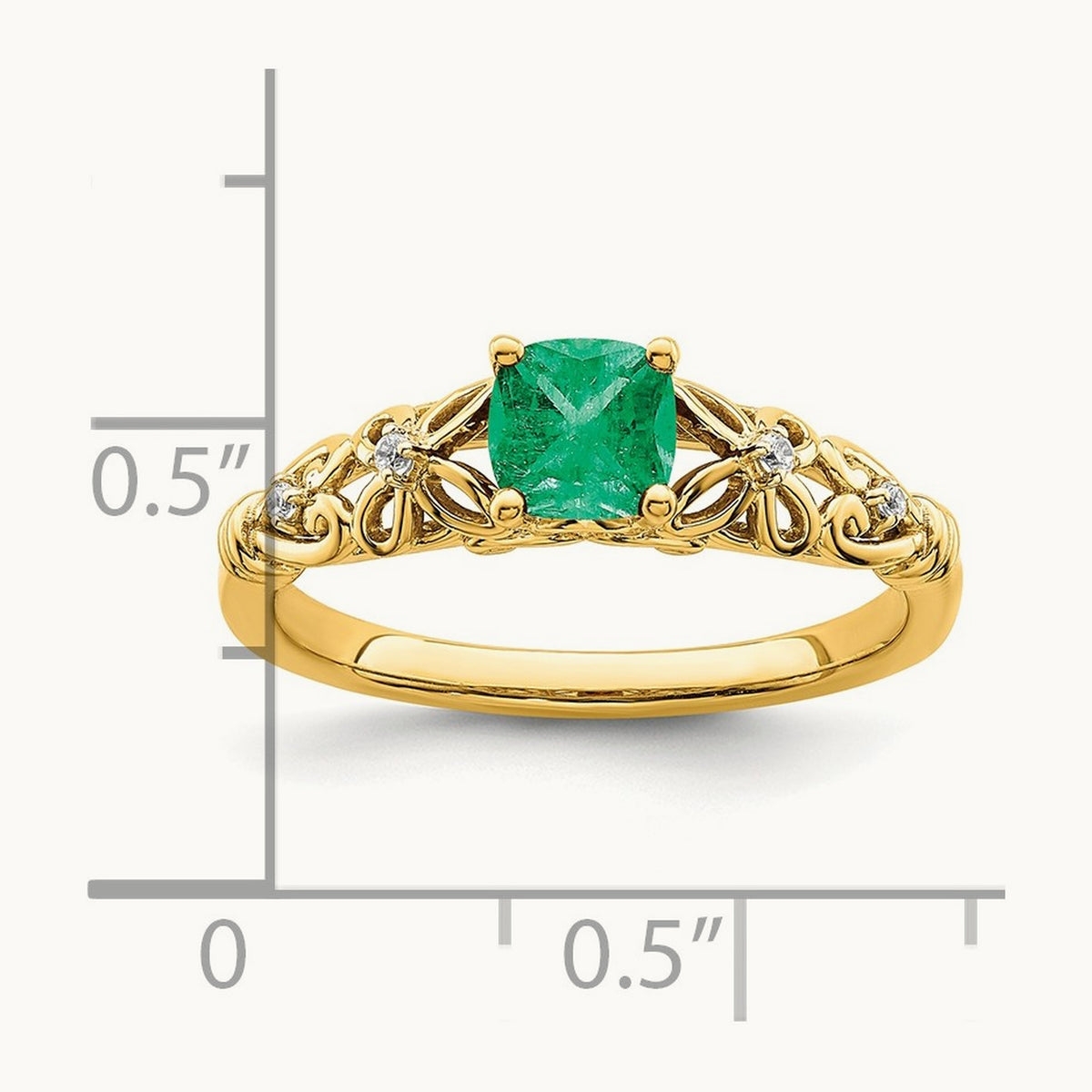 Polished Emerald and Diamond Ring — photo set