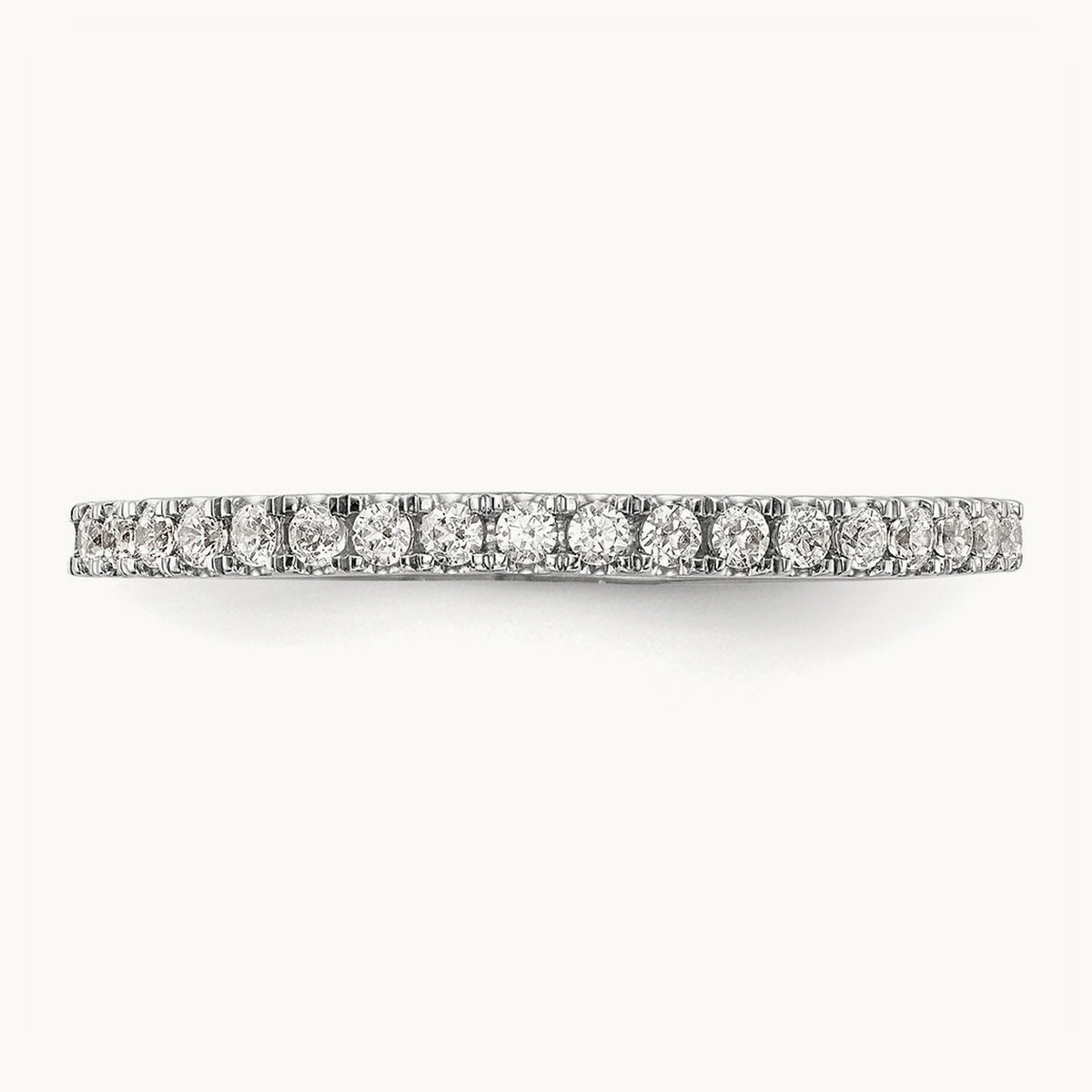 Round Diamond Wedding Band, 14K White Gold
