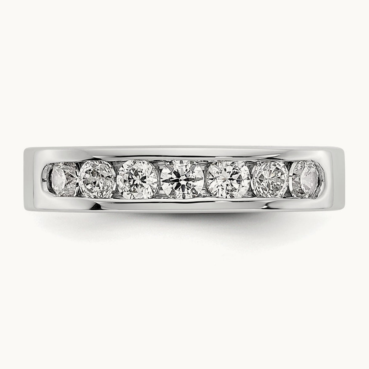 7-Stone Diamond Channel Band, Platinum