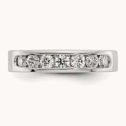 7-Stone Diamond Channel Band, Platinum