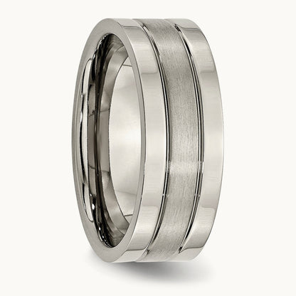 Brushed Center Grooved Band — photo set