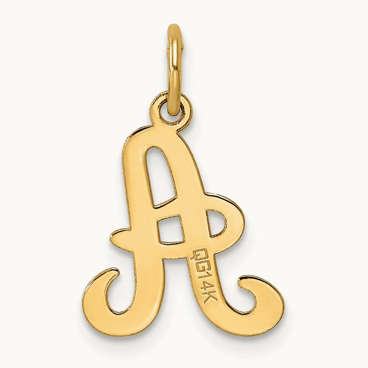 Script Initial Charm, 14K Yellow Gold