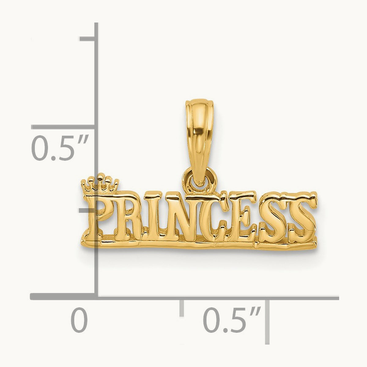 Polished PRINCESS Charm, 14K