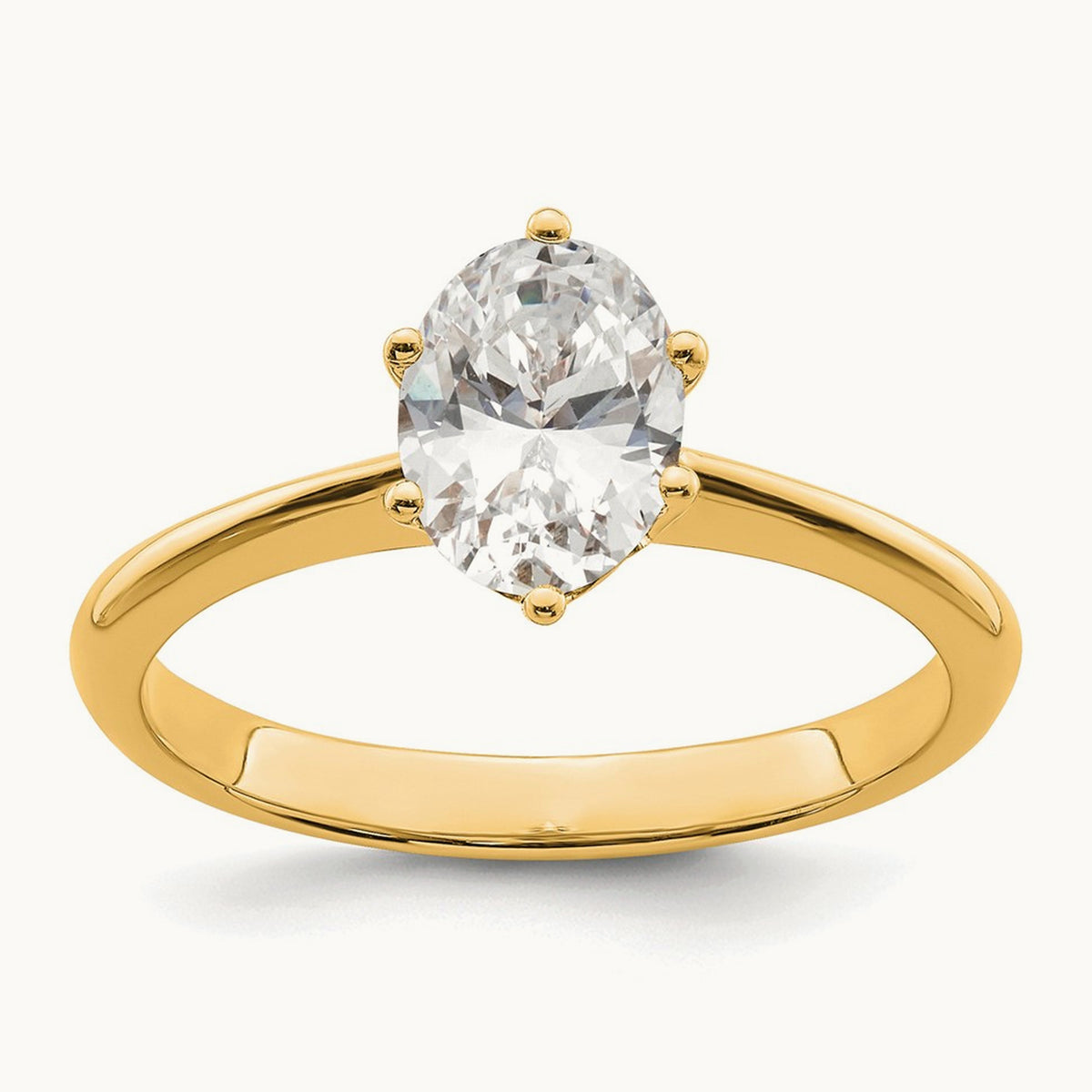 Polish 1ct Oval Leaf Design Semi-Mount Dia Ring, 14K Yellow