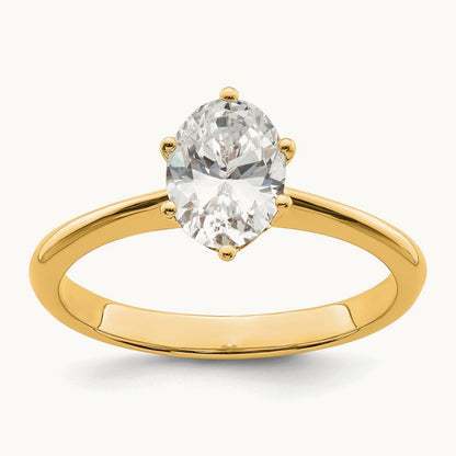 Polish 1ct Oval Leaf Design Semi-Mount Dia Ring, 14K Yellow