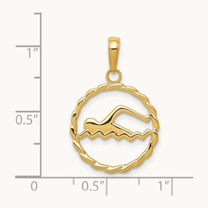 Swimming Charm, 14K