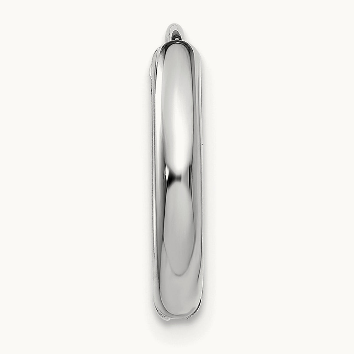 Single 14K White Gold Polished Hollow Hinged Hoop Earring
