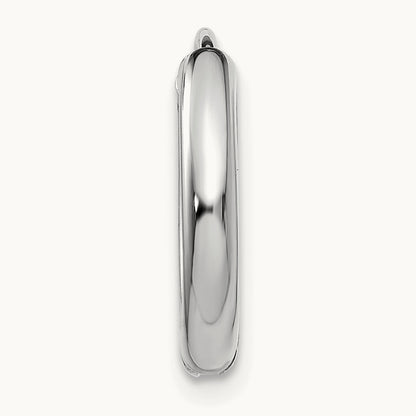 Single 14K White Gold Polished Hollow Hinged Hoop Earring