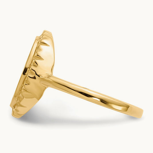 11.0x12. Open Back Signet Ring, 5mm, 14K