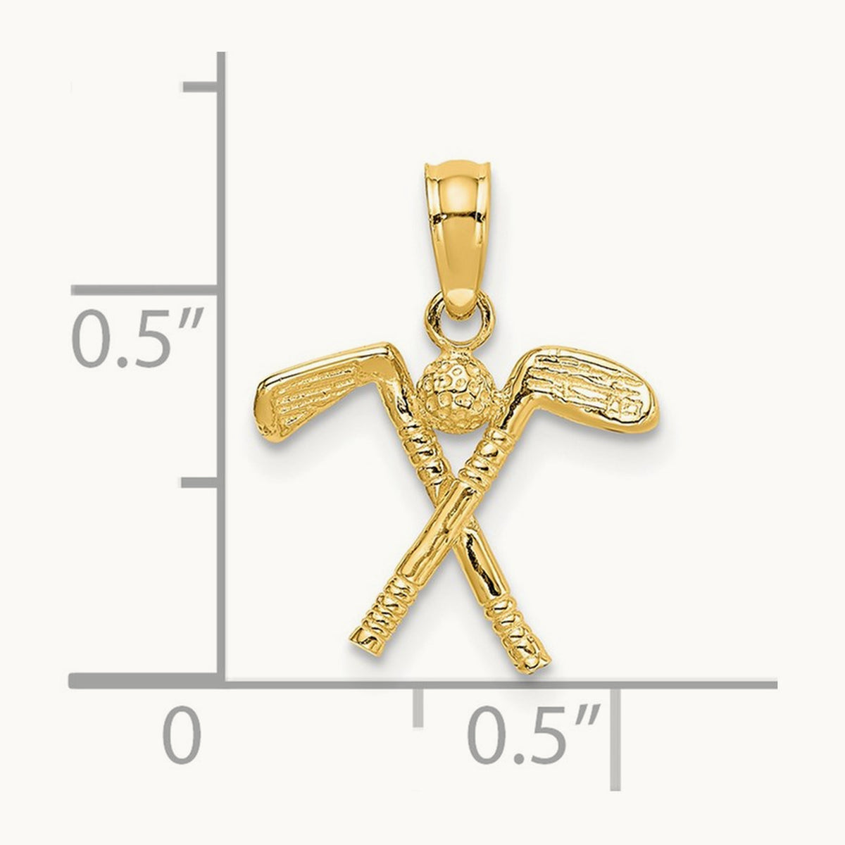 3-D Golf Clubs with Ball Charm, 14K