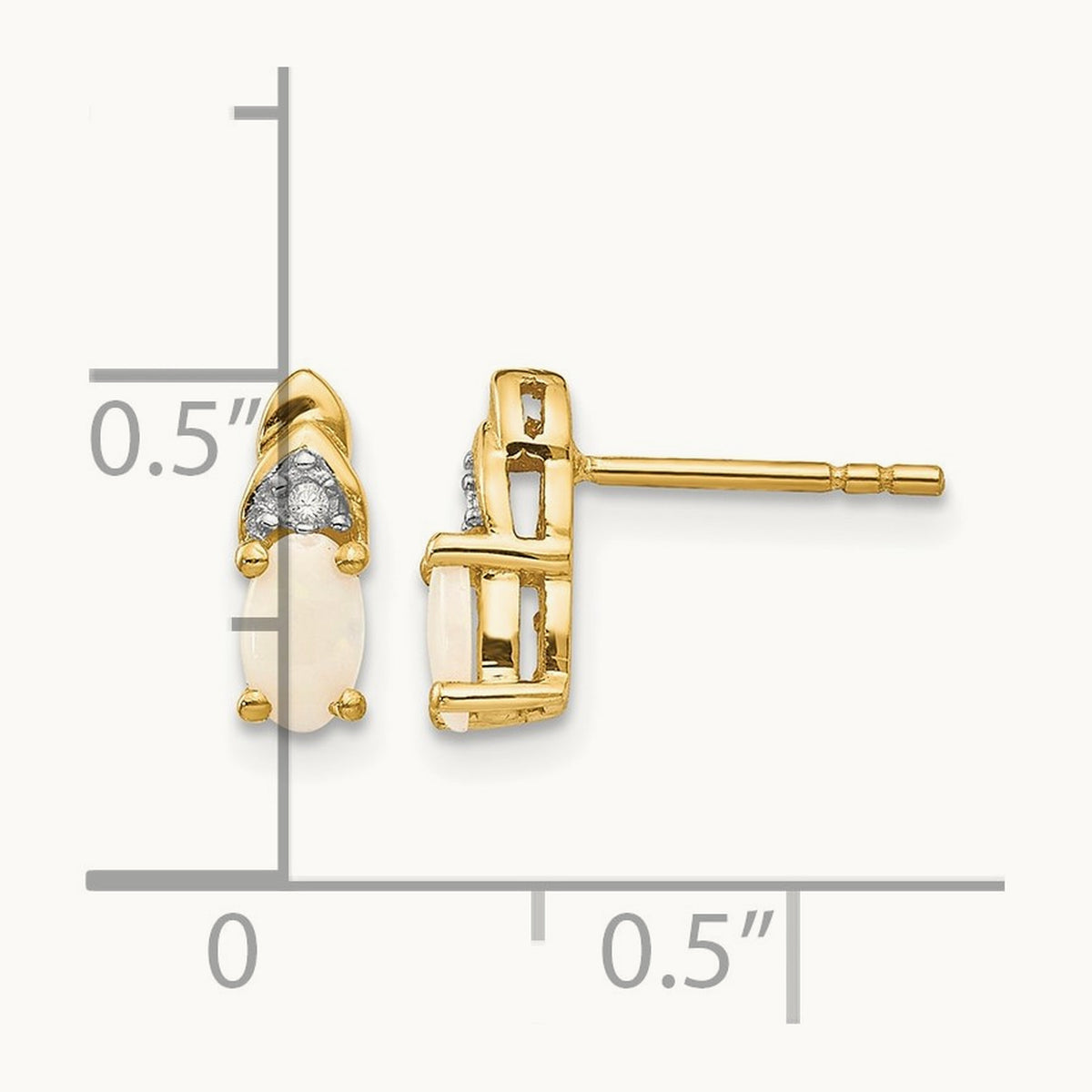 Opal and Diamond Earrings, 14K