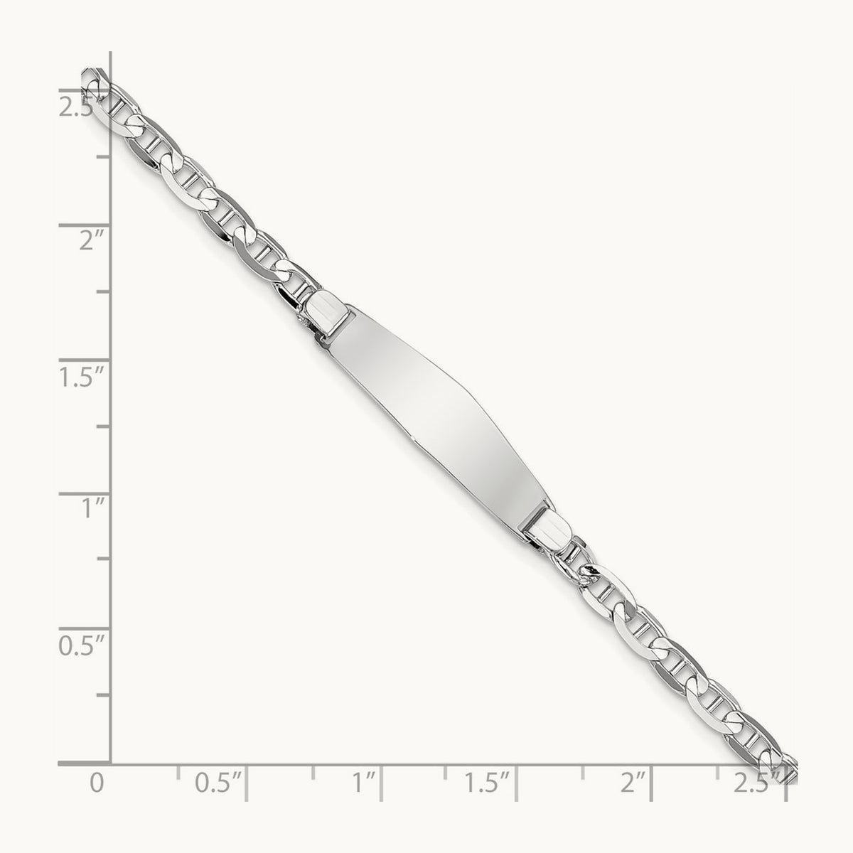 WG Soft Diamond Shape Anchor Link ID Bracelet, 14K