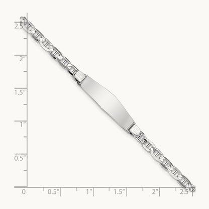 WG Soft Diamond Shape Anchor Link ID Bracelet, 14K