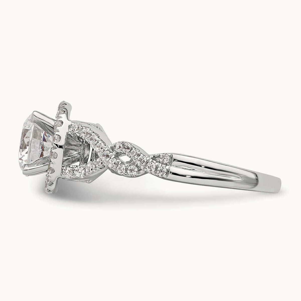 Vintage Round Halo Semi-Mount Engagement Ring, 0.25 ct tw