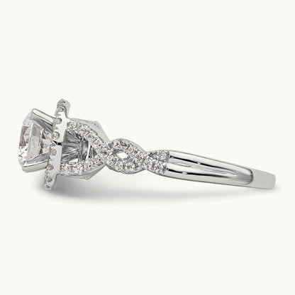 Vintage Round Halo Semi-Mount Engagement Ring, 0.25 ct tw