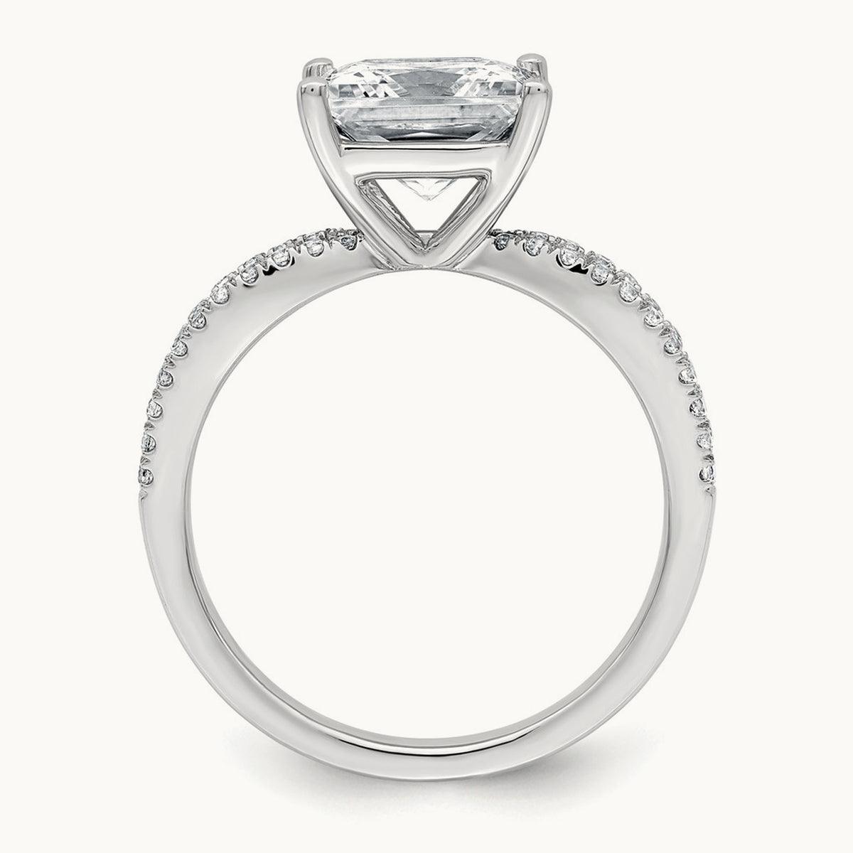 Princess Engagement Ring, 1.25-2.75 ct tw Lab-Grown Diamond — 2 1/2 ct, 14K White Gold