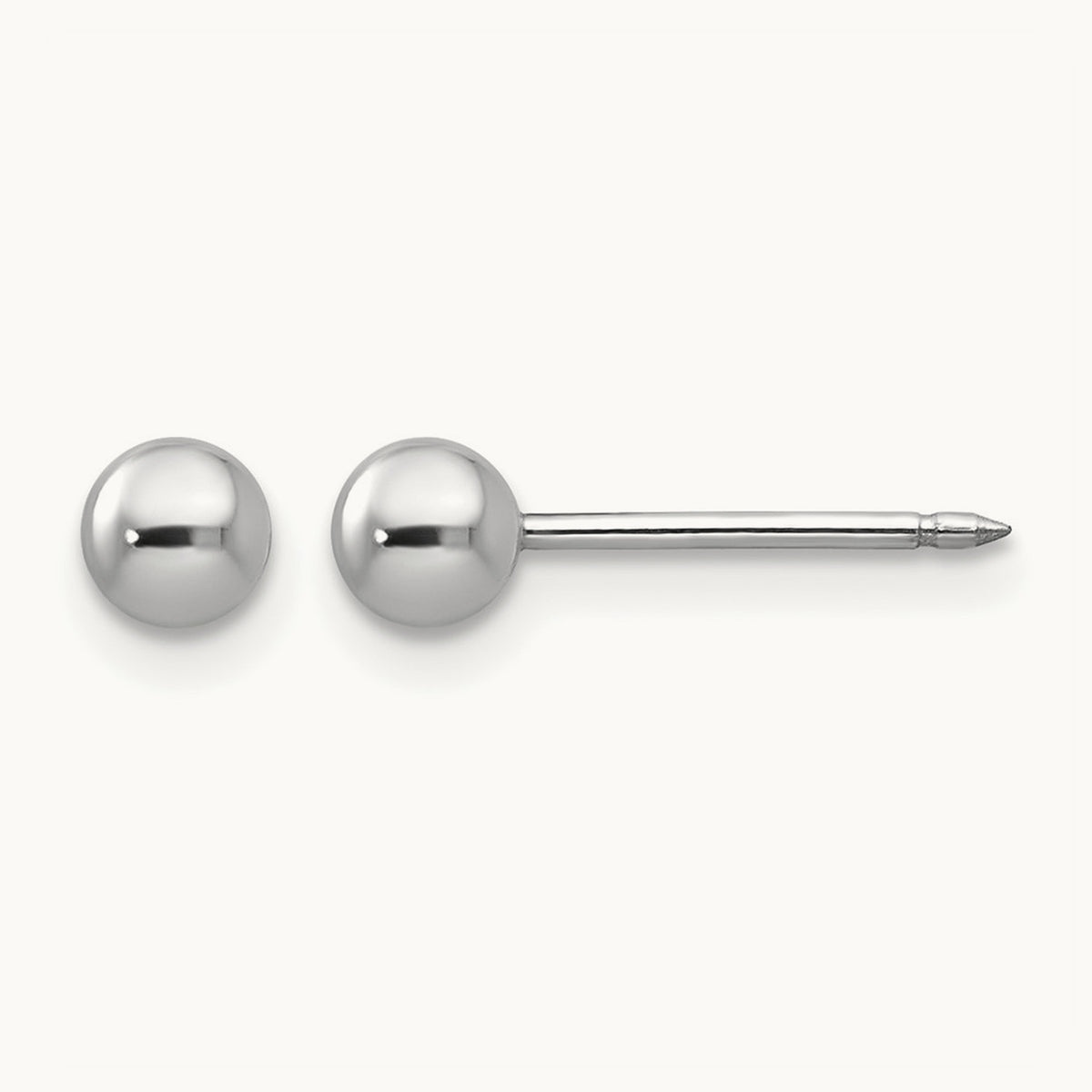 Inverness Ball Post Earrings — 14K White Gold, 4mm