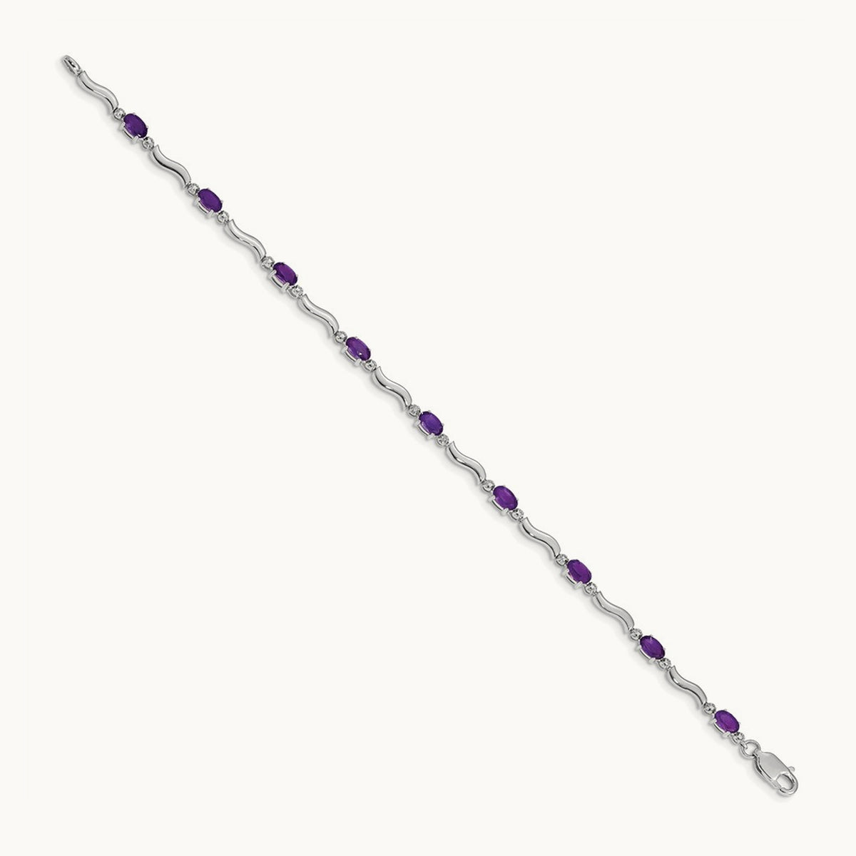 Diamond and Amethyst Bracelet — 14K White Gold