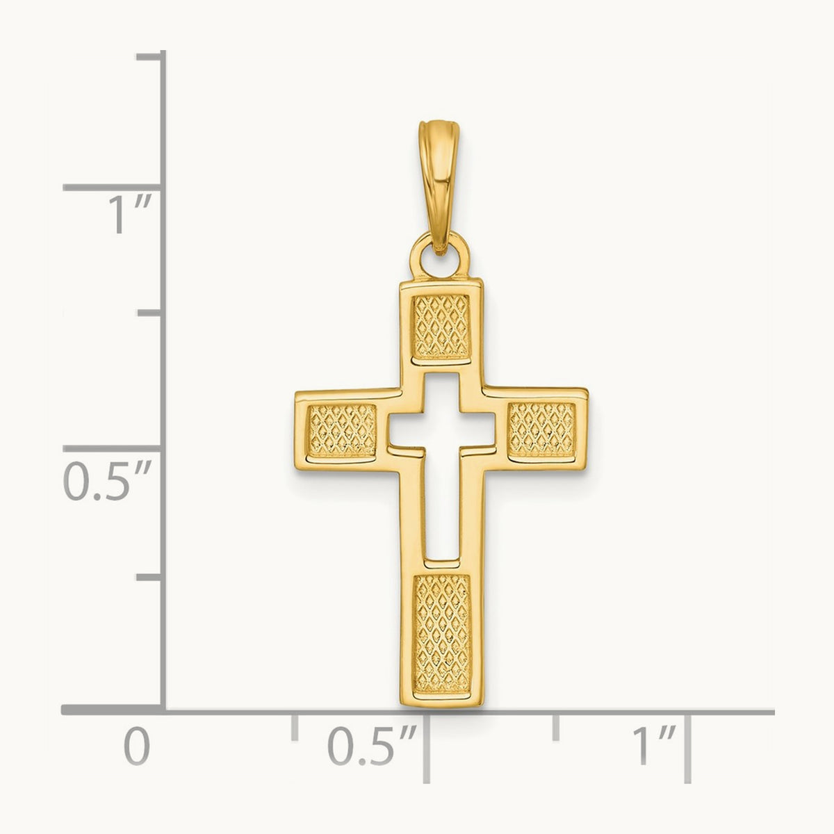 Polished Cut-Out Cross Charm — 26.4mm