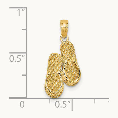 3D CAPE COD Double Flip-Flop Charm, 14K