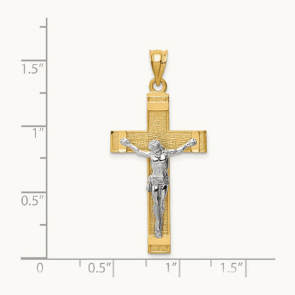 INRI Crucifix Pendant, 14K Two-tone
