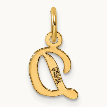 Small Script Letter D Initial Charm, 14K