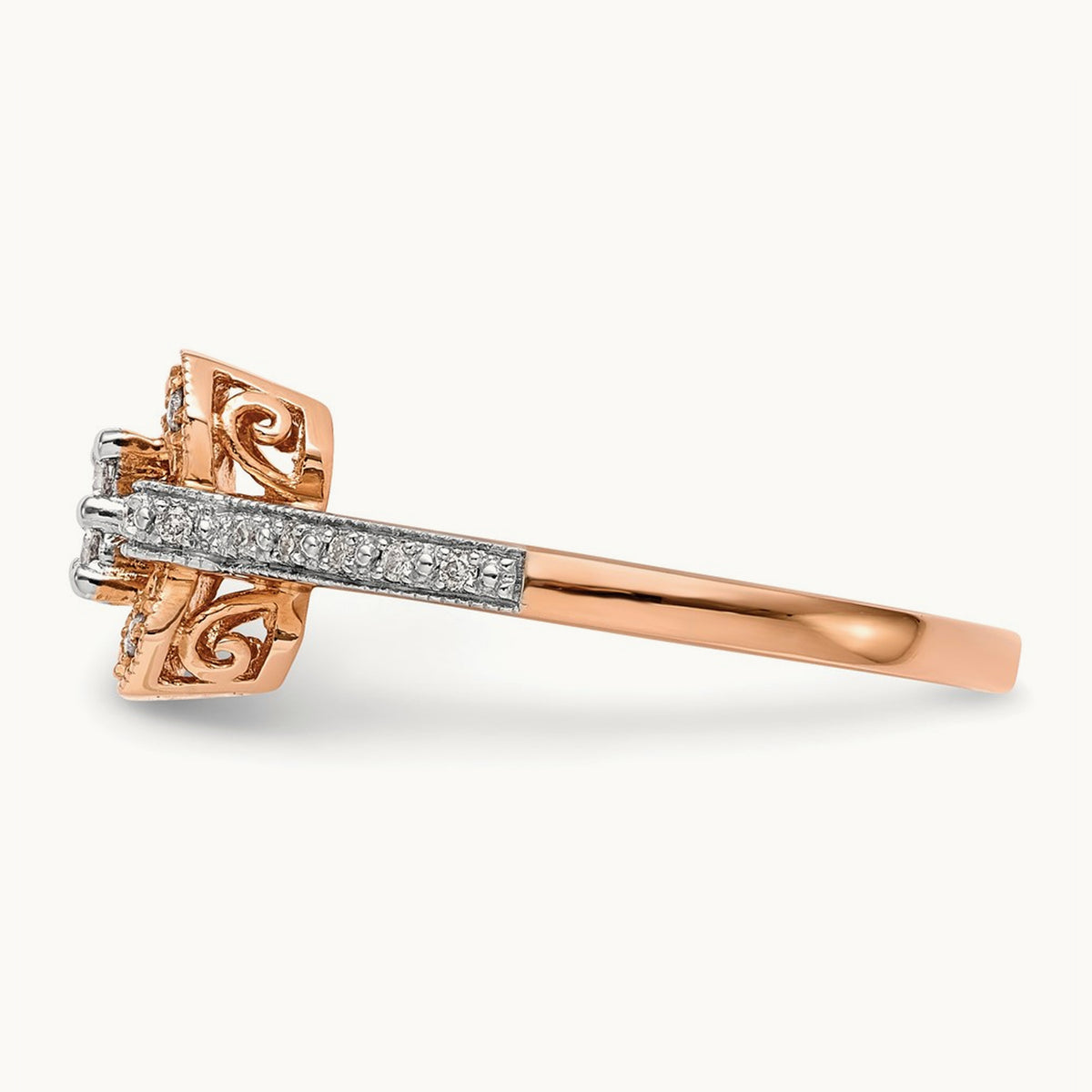 Complete Diamond Cluster Engagement Ring — 10K Rose Gold, 7