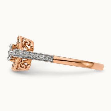 Complete Diamond Cluster Engagement Ring — 10K Rose Gold