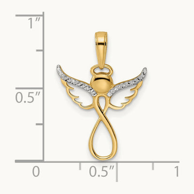 w/White Rhodium D/C Infinity Angel Pendant, 14K
