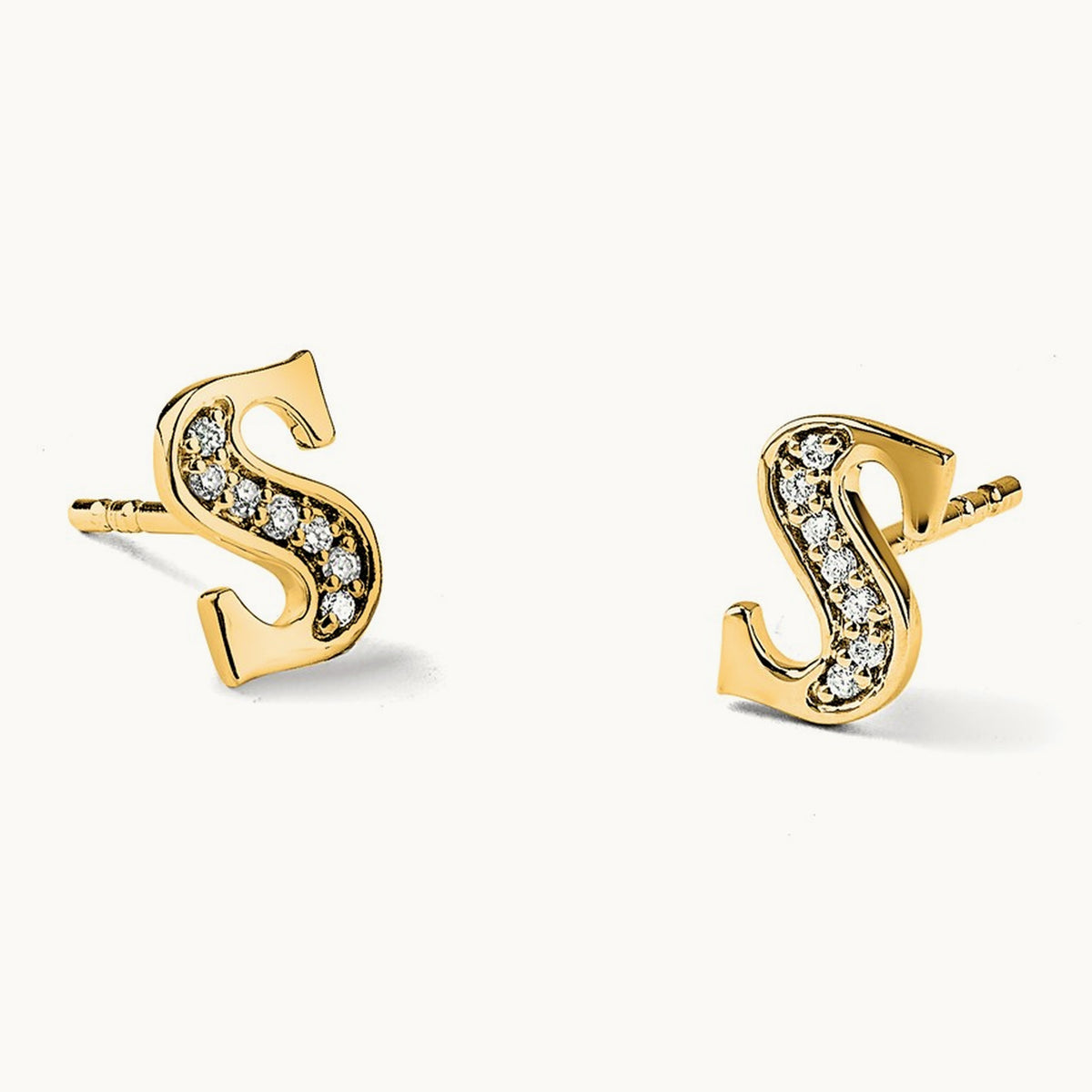 Diamond Earrings — 14K Yellow Gold, 8mm, S