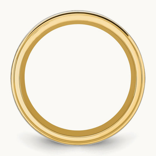 Polished Yellow IP-plated w/Brushed Center Band, 8mm, Stainless Steel