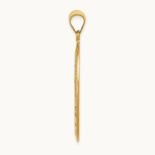 Saint Christopher Medal Pendant — 18K Yellow Gold, 37.5mm