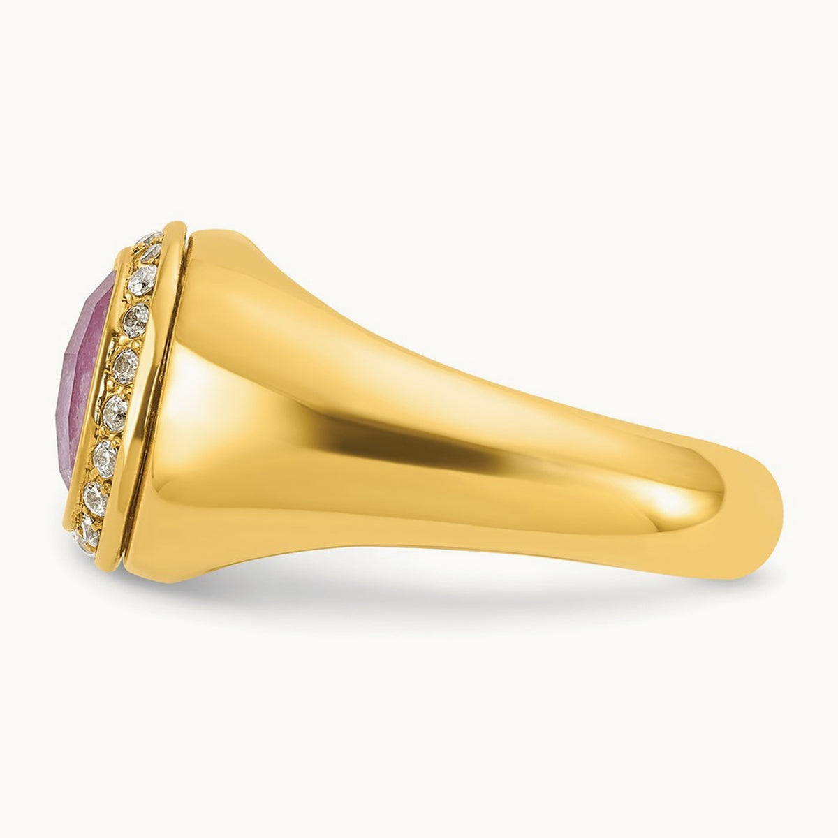 IBGoodman Men's Ruby Doublet Stone and Diamond Complete Ring, 14K