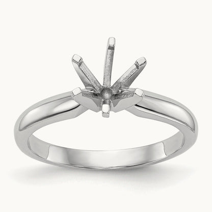 3/4ct. Medium-Wt Knife Edge 6-Prong Ring Mounting, 14K White Gold