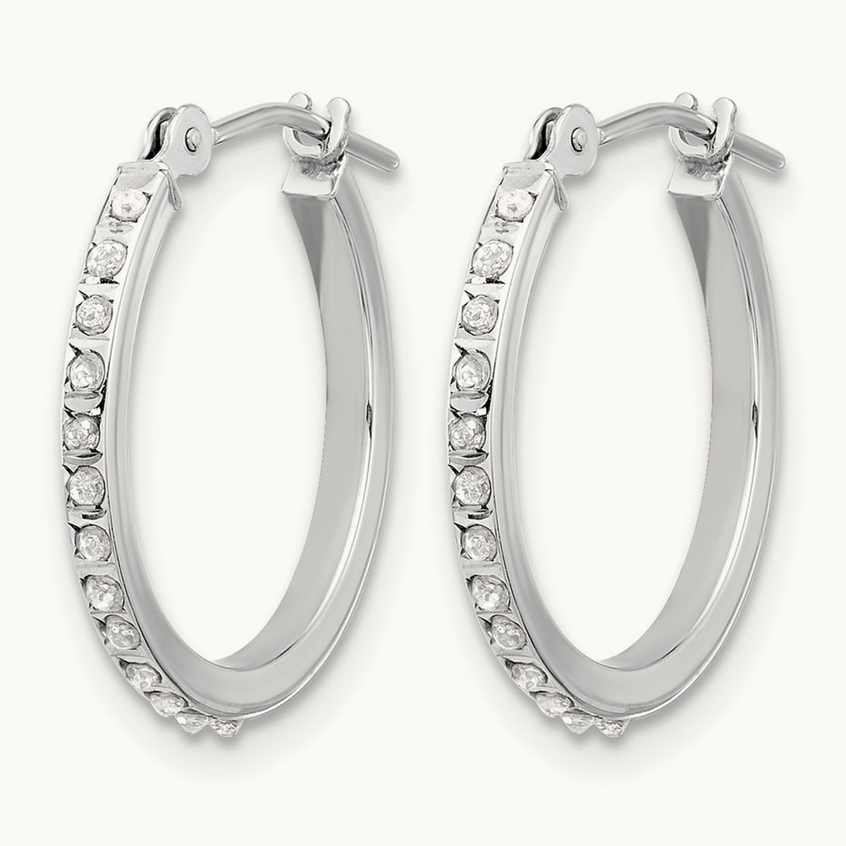WG Diamond Fascination Dia. Dust/Accent Hoop Earrings, 14K