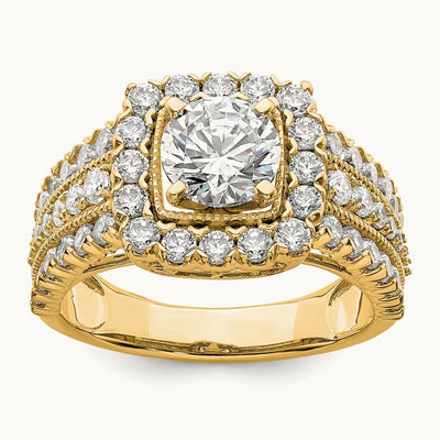 Semi-Mount Engagement Ring, 1.25 ct tw Lab-Grown Diamond — 14K Yellow Gold