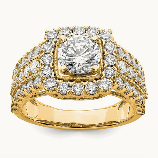 Semi-Mount Engagement Ring, 1.25 ct tw Lab-Grown Diamond — 14K Yellow Gold
