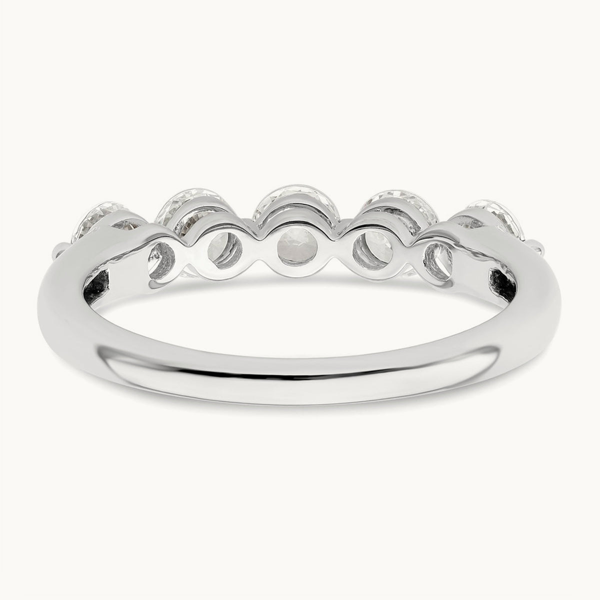5-Stone Diamond Band, 14K White Gold