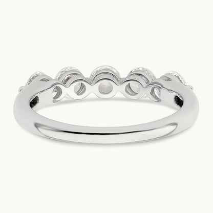 5-Stone Diamond Band, 14K White Gold