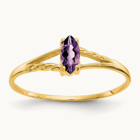 Amethyst Birthstone Ring, 14K