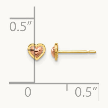 Madi K Two-Tone Polished Heart Post Earrings, 14K