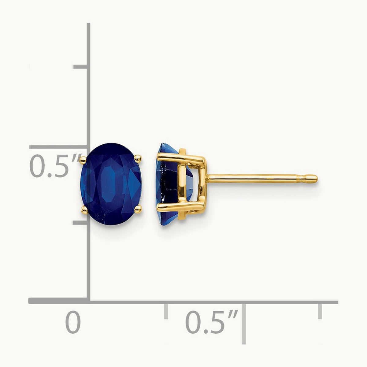 Sapphire Post Earrings, 14K