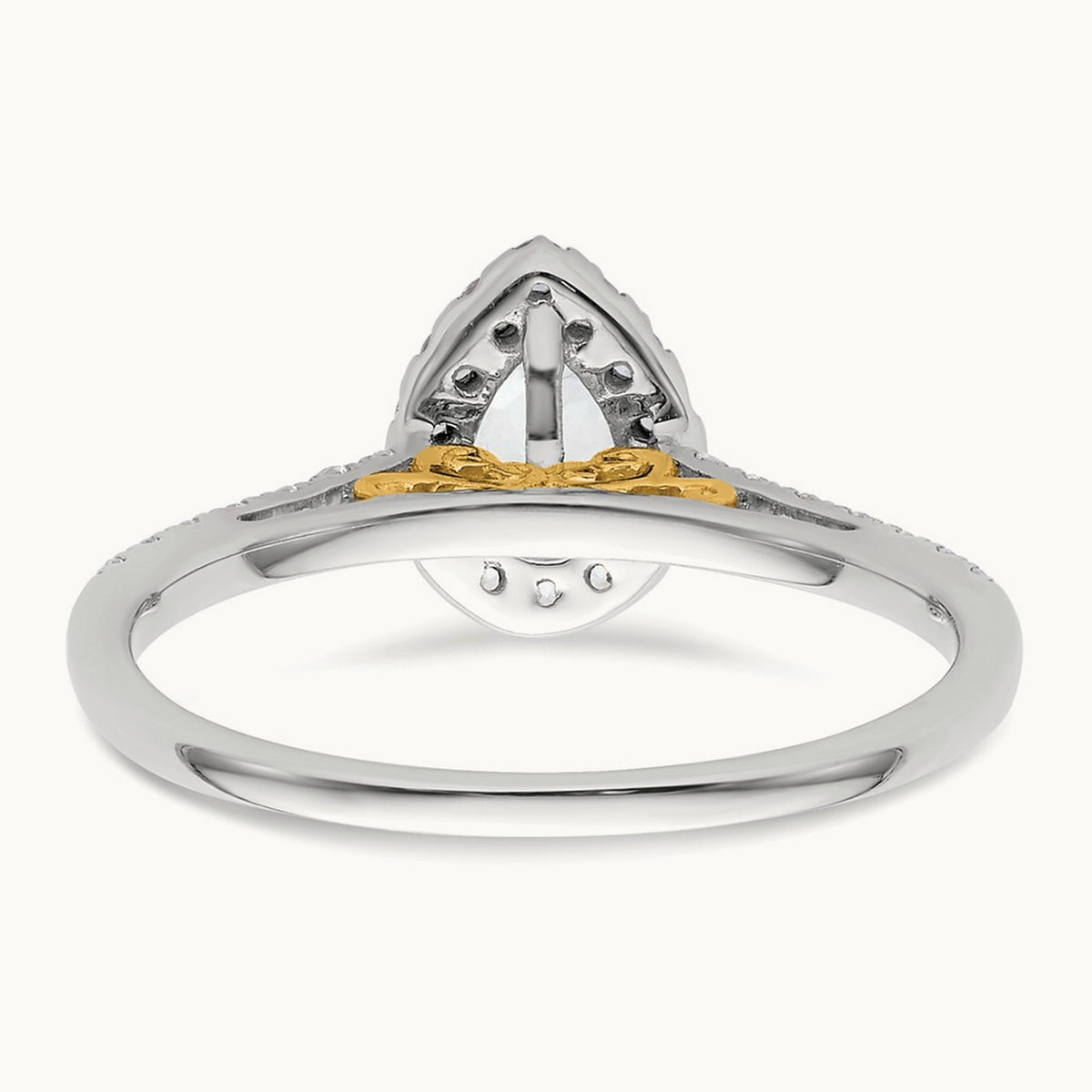 Pear Halo Semi-Mount Engagement Ring, 0.25 ct tw — 2/7 ct, 14K Two-Tone