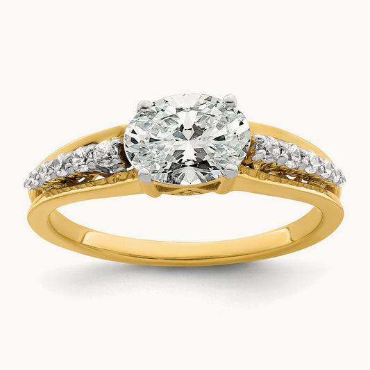 East West Oval Semi-Mount Engagement Ring, 0.15-1.00 ct tw